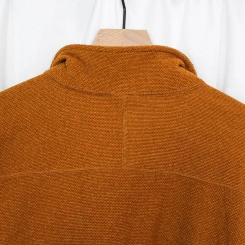 The North Face Men's Textured Quarter Zip Pullover Sweatshirt Orange Medium